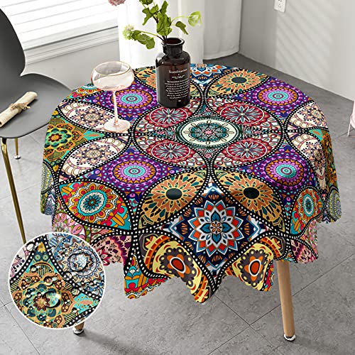 Tovaglia Rotonda In Poliestere 120 Cm - Colore Nero - Perfetta Per Tavoli Da 60 Pollici, Resistente Alle Macchie, Senza Cuciture