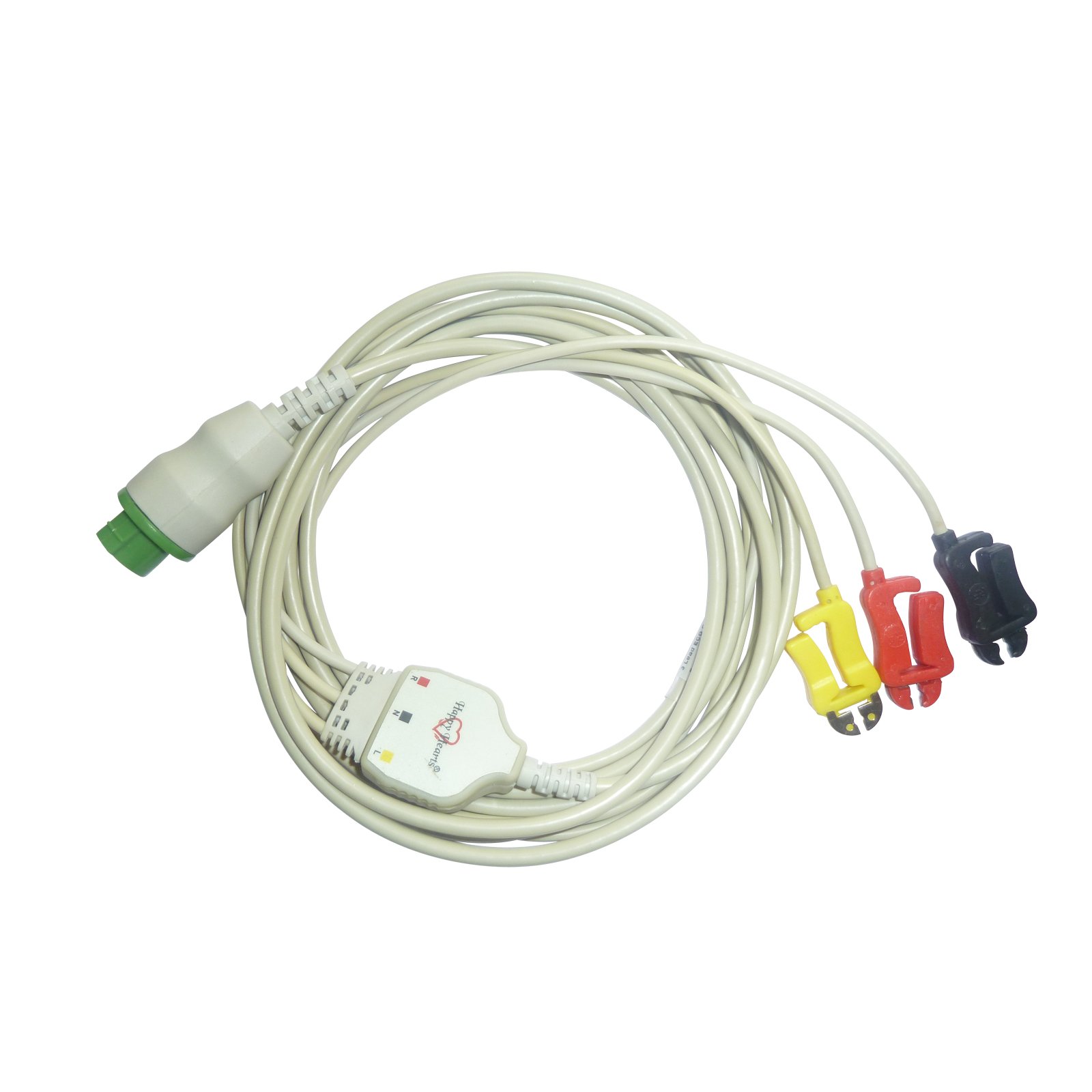3 Lead ECG Cable Compatible with Datex 10 pin Clip type