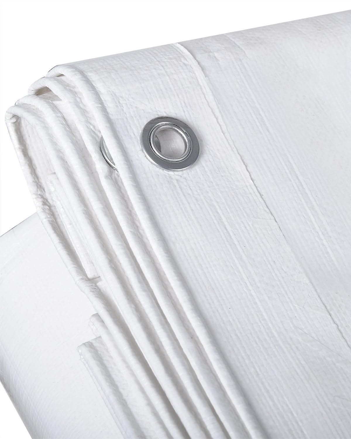WOLTU Telone Occhiellato Idrorepellente, Telo di Copertura con Occhielli, Protezione Anti UV e Antipioggia in PE per Barca, Auto, Piscina, Bianco, 280 g/m², 2x3m