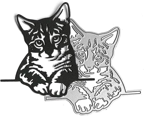 Miniatura 2 de NABIAN Plantillas de troqueles de corte de metal, moldes con forma de gato perezoso, estilo de gato, herramientas de grabación en relieve para