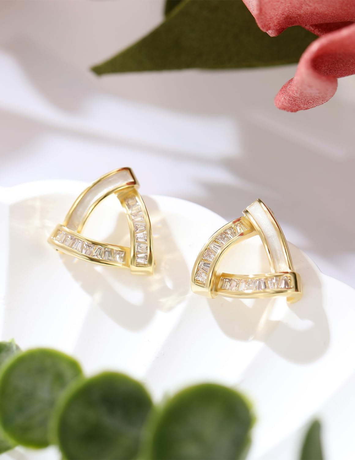 14k Gold Plated Cubic Zirconia Stud Earrings for Women Jewelry - Image 4