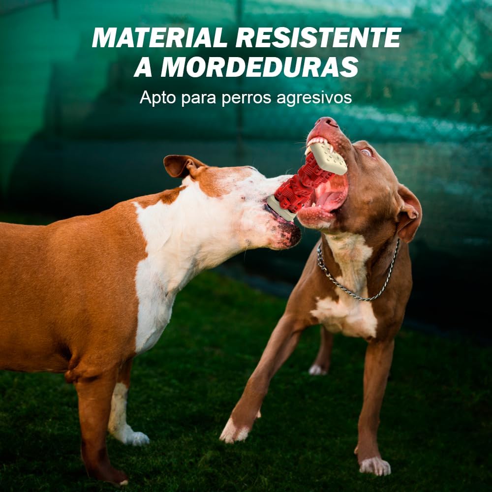 Indestructible Dog Toys - Natural Rubber Heavy Duty Chew, Dental Cleaning, Anti-Stress and Interactive Teether for Large and Medium Dogs (Red) 7