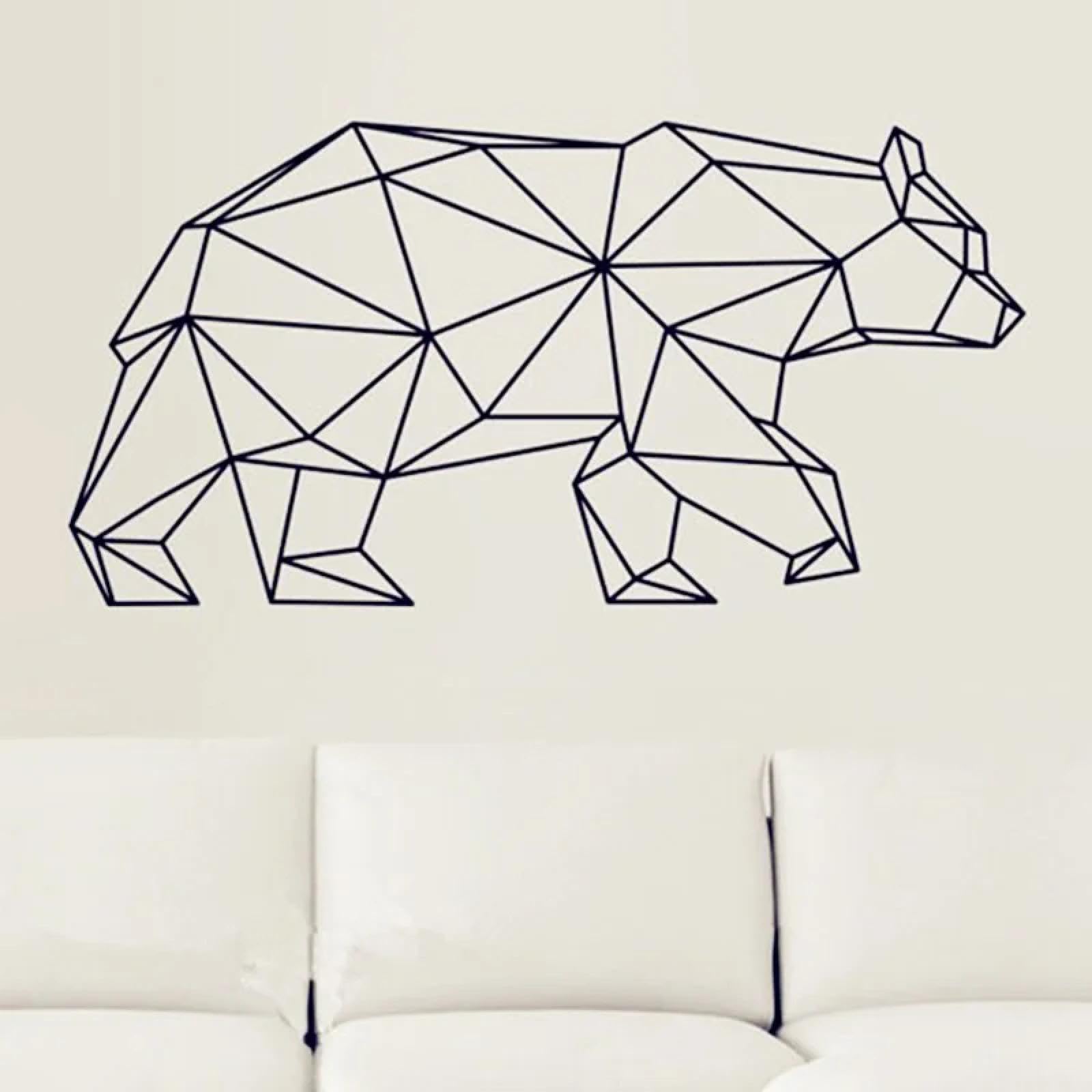 WEIMEIJIE Geometric Animal Bear Vinyl wall Stickers, Home Decor, Children's Room, Kindergarten, Nursery wall Art Decals