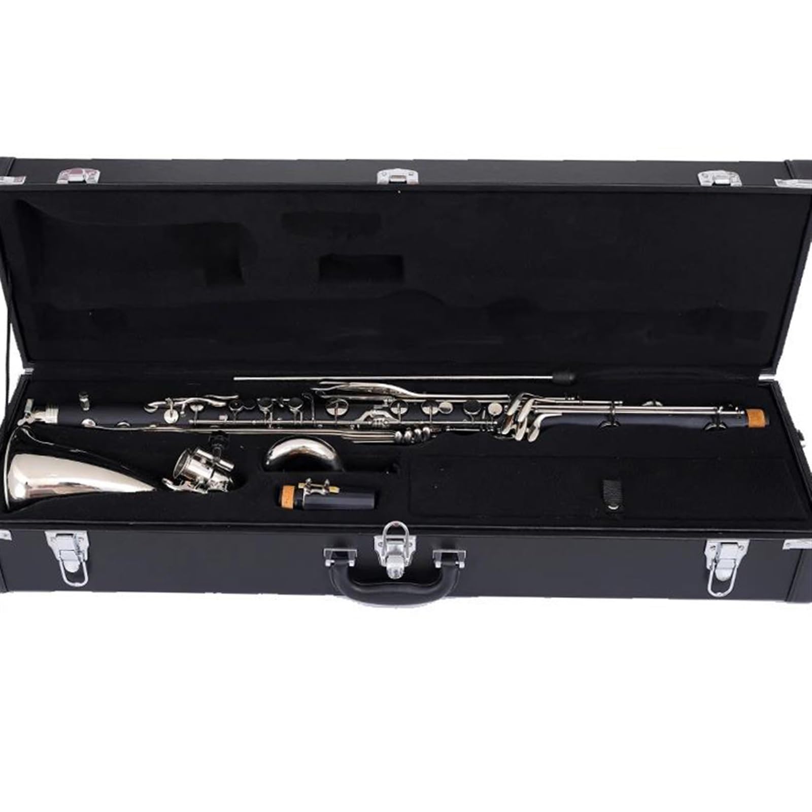 Buffet Clarinette Basse En Résine ABS Clarinette Professionnelle Nickelée Low-C/LOWE Bb/Sib(Low-E)