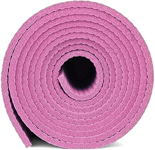 Image of 4MM Thick, Light Weight with Anti-Slip Dual Side Embossed Yoga Mat For Men and Women (Pink, 4 MM)