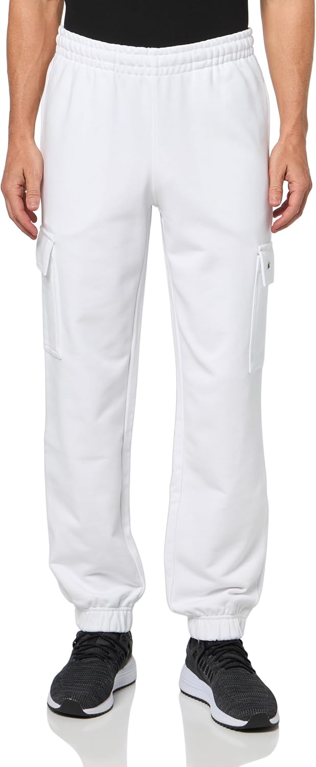 Lacoste Men's Regular Fit Non-Brushed Fleece Cargo Sweatpants