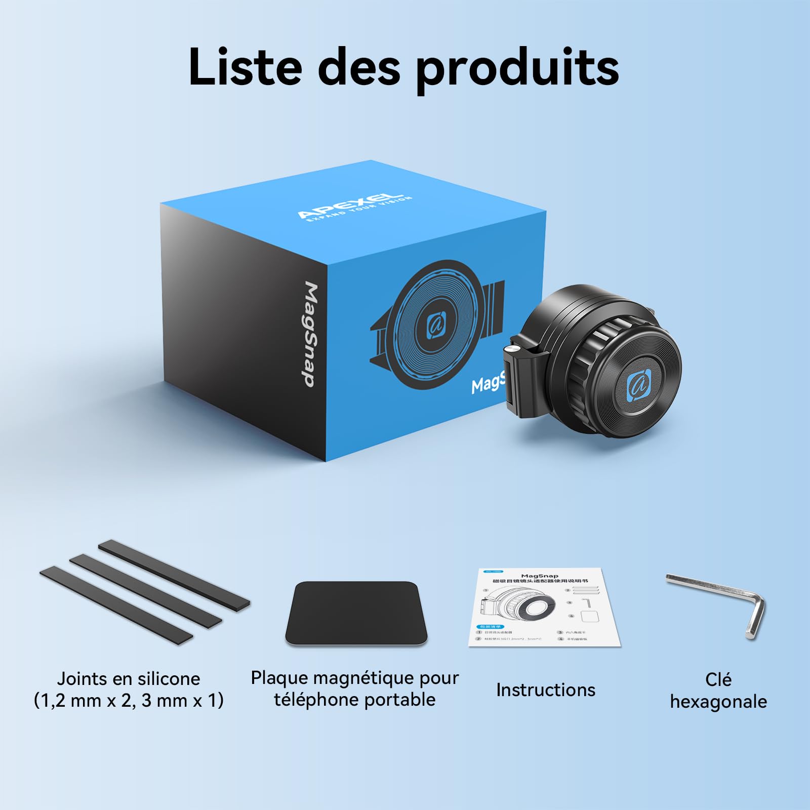 APEXEL Adaptateur Universel magnétique pour téléphone Portable pour Jumelles, monoculaires, Observation des Oiseaux et microscopes - Adaptateur oculaire de 45 à 55 mm - Compatible avec Tous Les