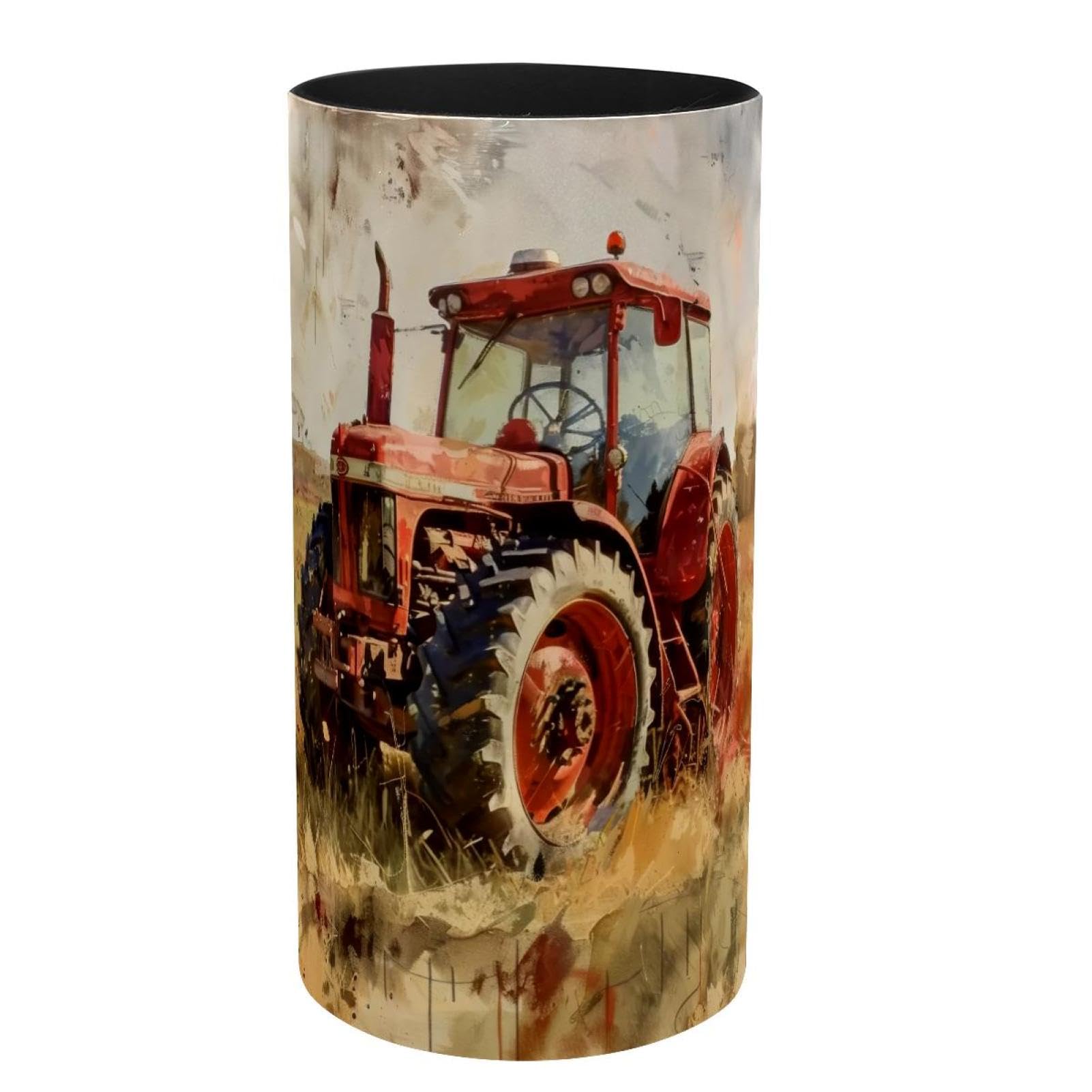 Rangement de fournitures de bureau tracteur rouge pot à crayons vintage