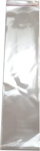 Miniatura 2 de 3 x 12 pulgadas, extra largo, apto para alimentos, autoadhesivo, resellable, plástico transparente resellable, envoltura plana para violonchelo,