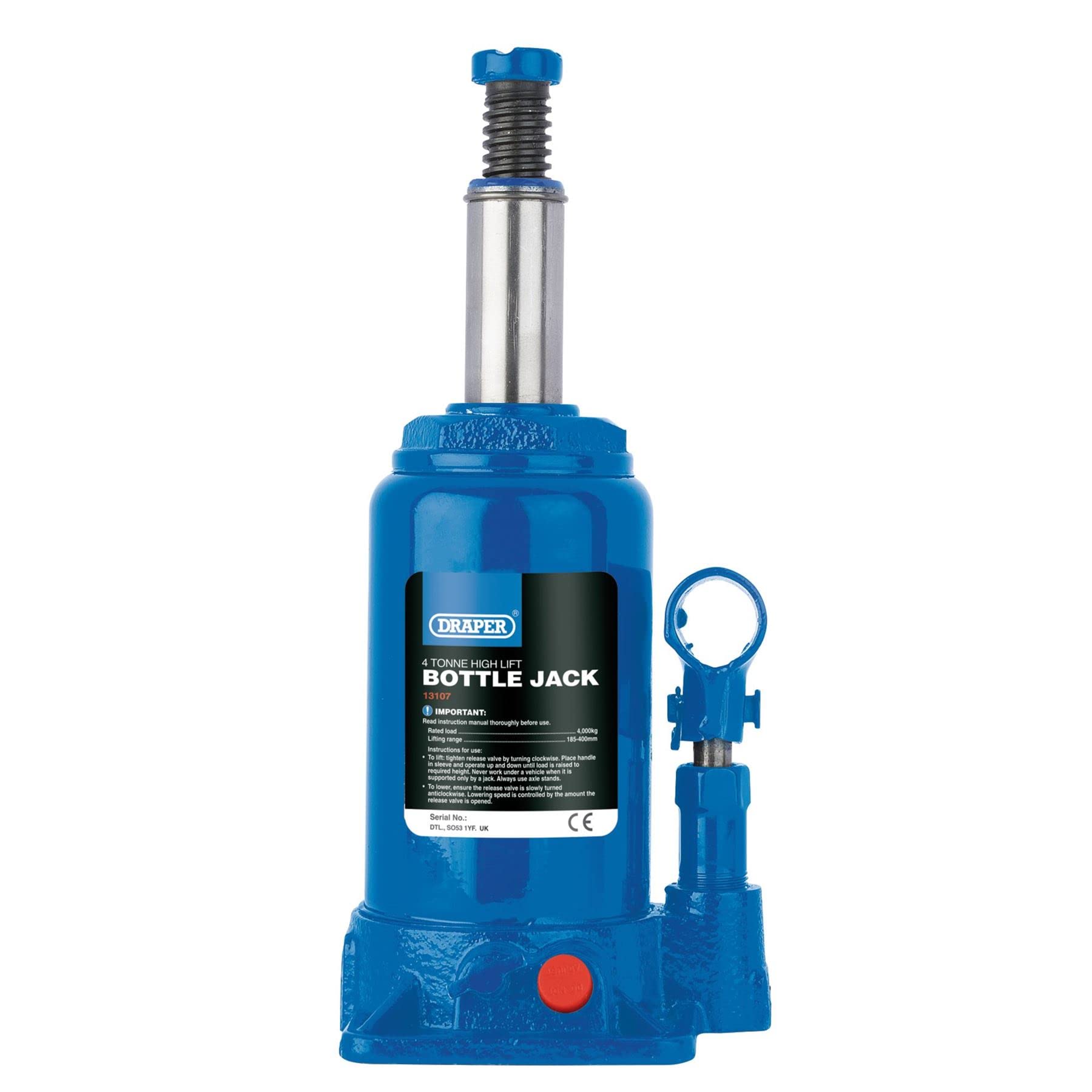 Draper 13107 - Gato hidráulico para botellas (4 toneladas)