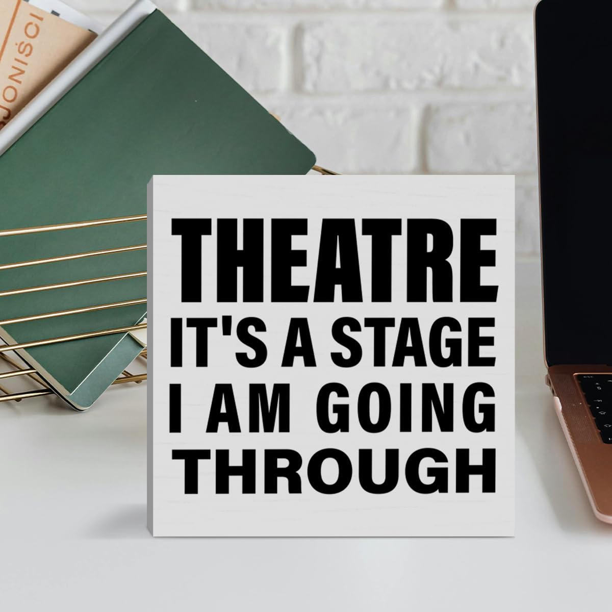 Make-up-Tasche Für Theaterliebhaber & Schauspieler – Baumwolle/Leinen, Bedruckt Mit Motivierendem Spruch – Geschenk Für Theaterfans