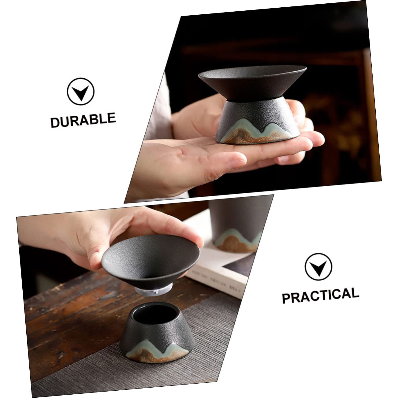 OUNONA 3piezas Colador De Té De Cerámica Filtro Delicado Para Infusiones Para Uso Doméstico y Reuniones Diseño Práctico y Compacto Alta Densidad Para Filtrado