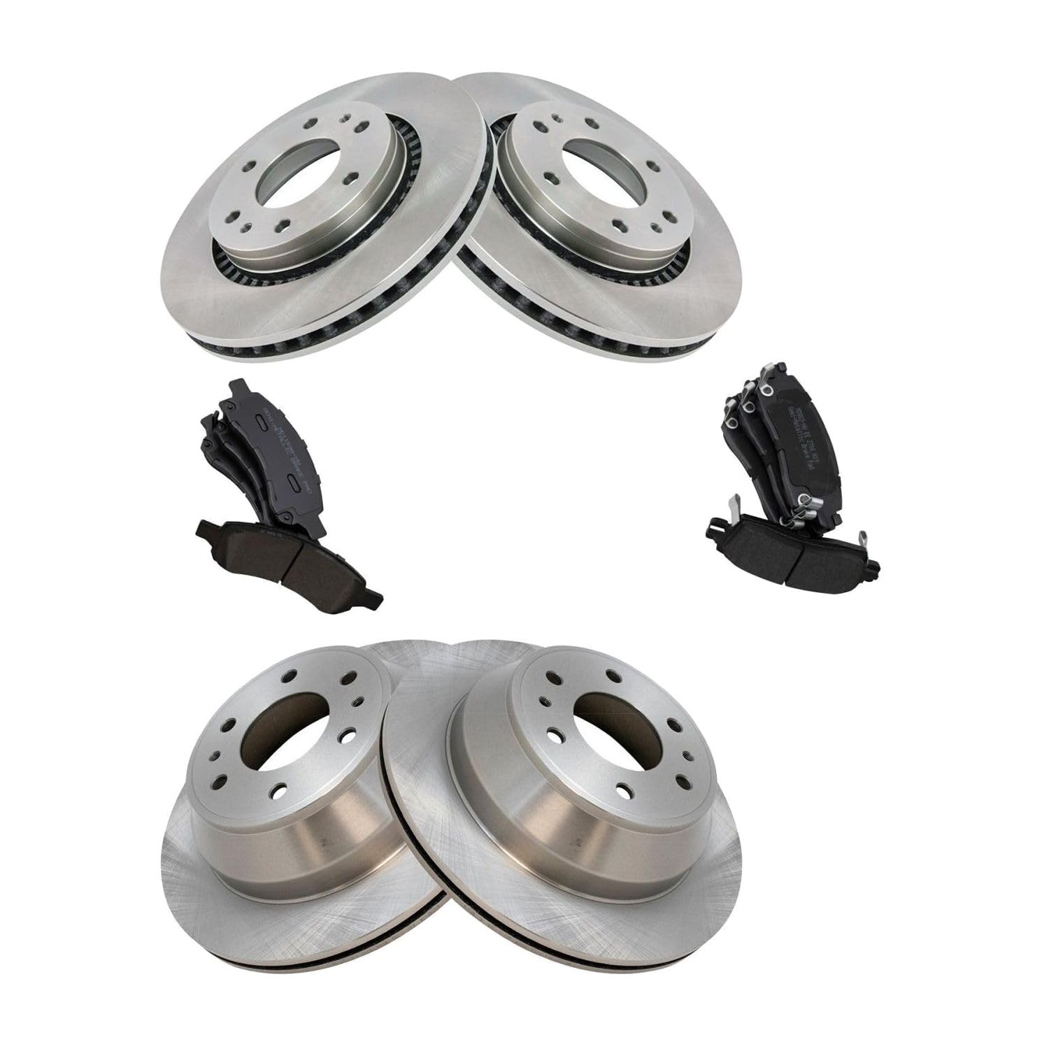 Brake Pads & Rotors Kit Front and Rear Side Semi-Metallic Replacement and for 9-7x 2007 for Trailblazer 2006-2009