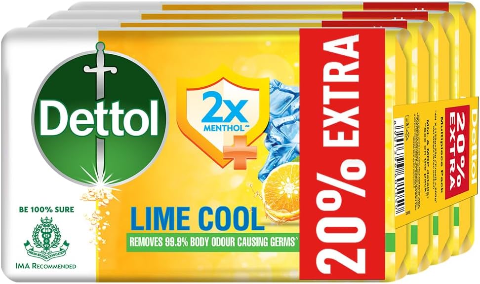 Dettol Lime Cool Bathing Soap Bar with 2X Menthol & long Lasting Freshness