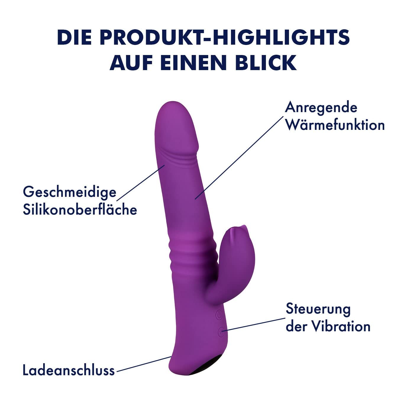 EIS | vibratore | rabbit stimolante | 22,5 cm | impermeabile | ricaricabile | silicone delicato sulla pelle