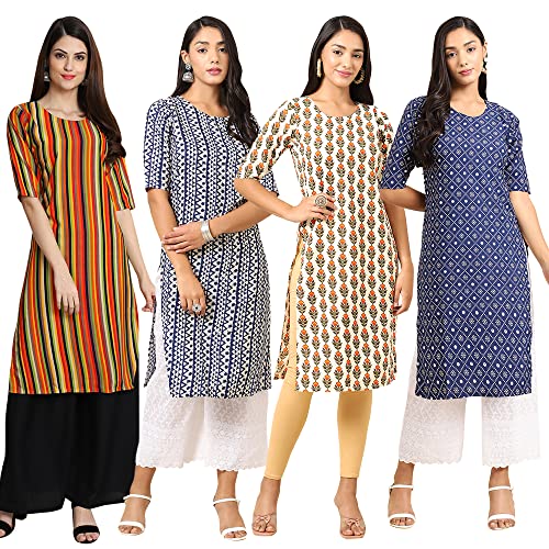 Image of Pinkmint Women's Crepe Digital Print Straight Kurta (RM-348-370-360-366)