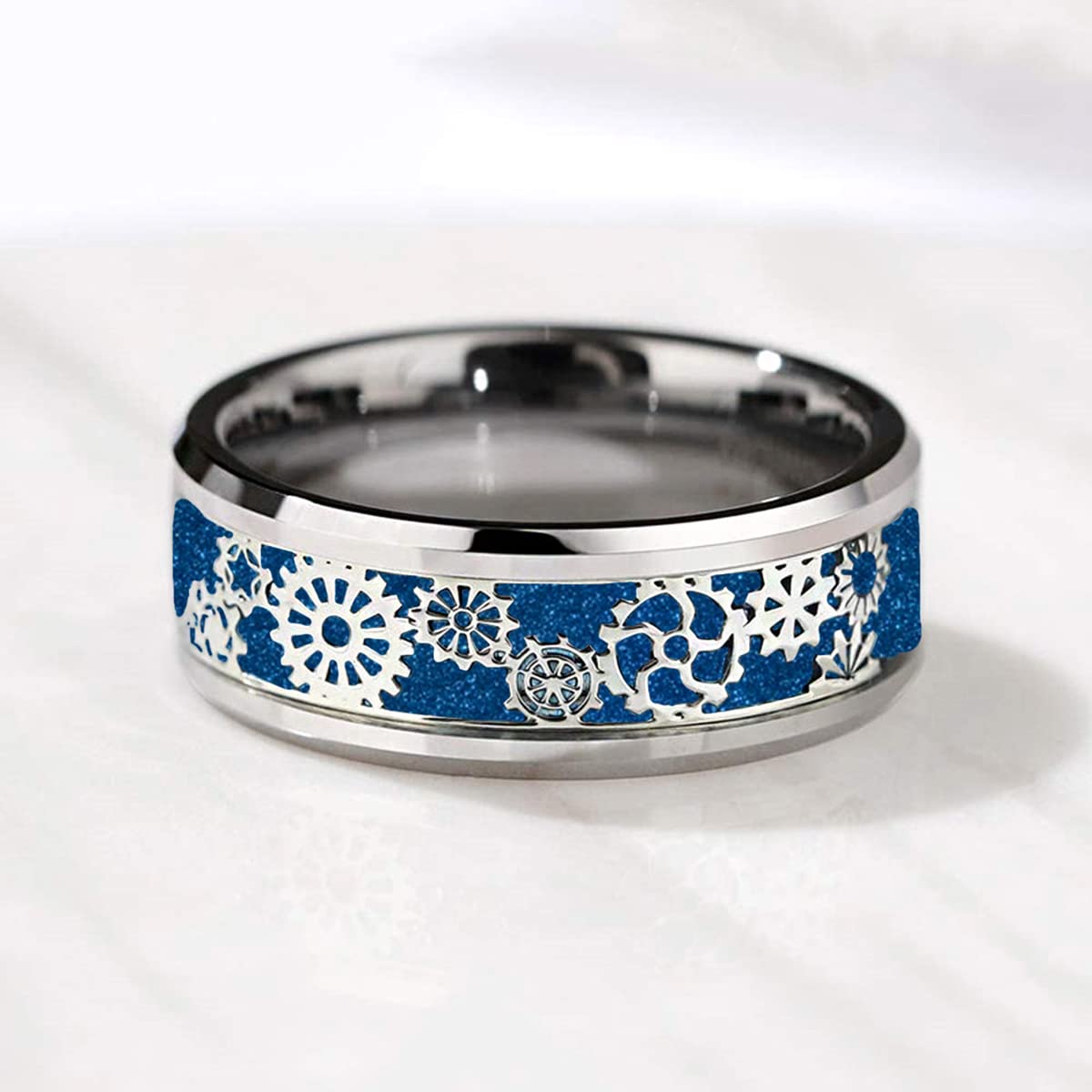 Steampunk Gear Wheel Stainless Steel Band Ring