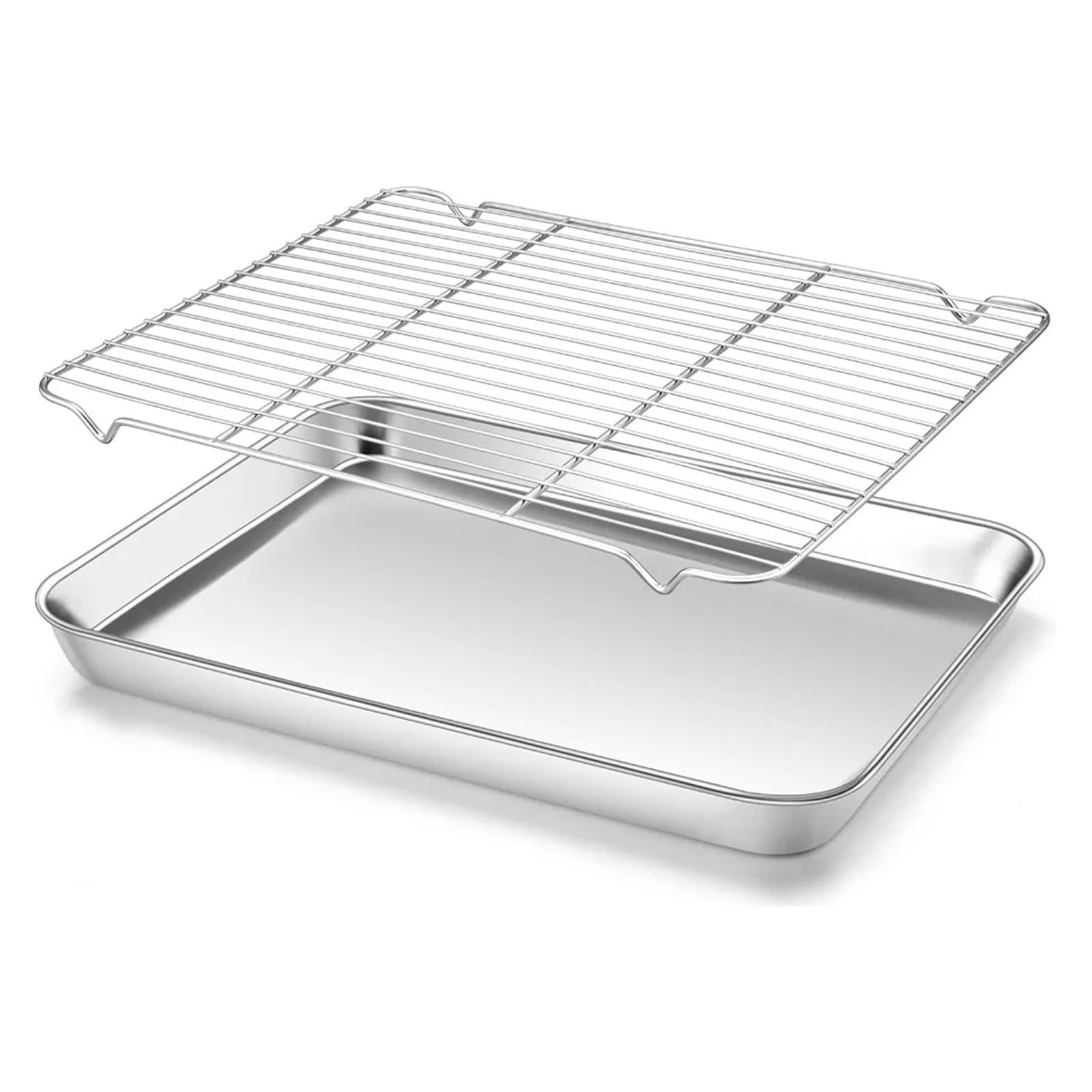 Bandeja for hornear multifunción con rejilla de alambre, bandeja rociadora for barbacoa acero inoxidable for acampar, accesorios cocina al aire libre para Cocina(Size1)