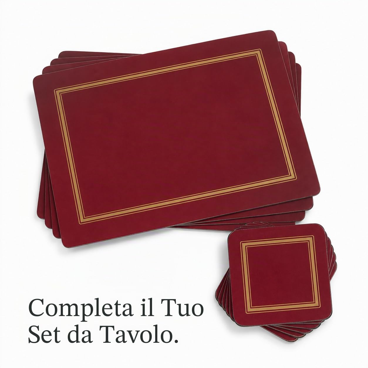 Classic Burgundy - Sottomano, 4 pezzi, colore: Rosso