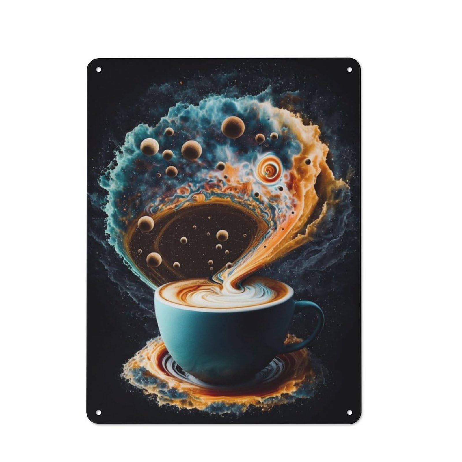 Junmoney Coffee Planet Retro Metal Plaque 40X30cm For Lounge Or Reading Corner, Winter Wall Decor For Reading Corner Decorators