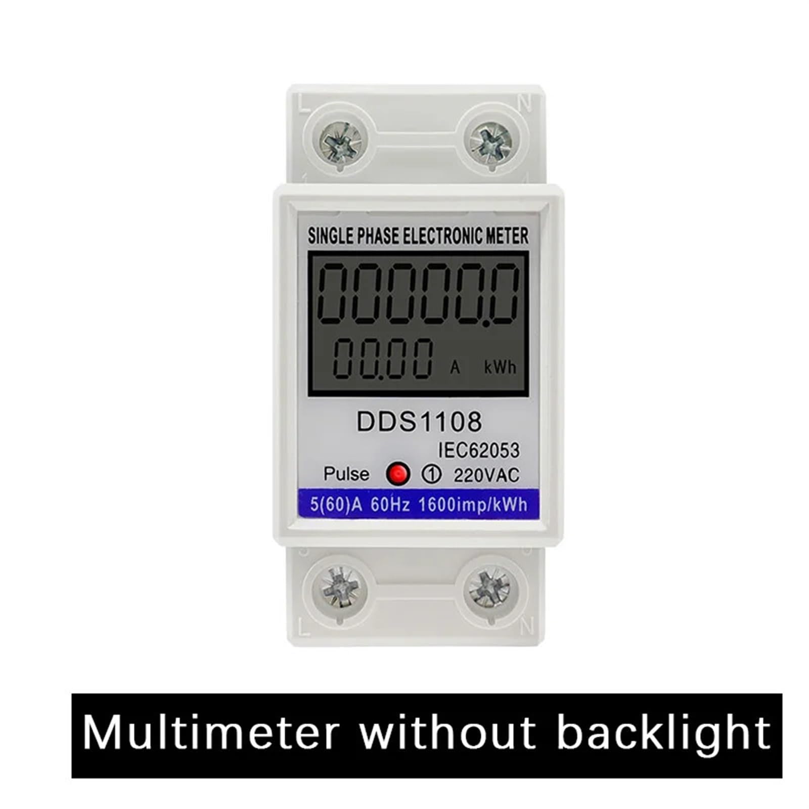 Multimeter Digital Electric Energy Power Meter with Or Without Backlight KWH V A W Single Phase Wattmeter AC 230V 50/60Hz(Without Backlight)