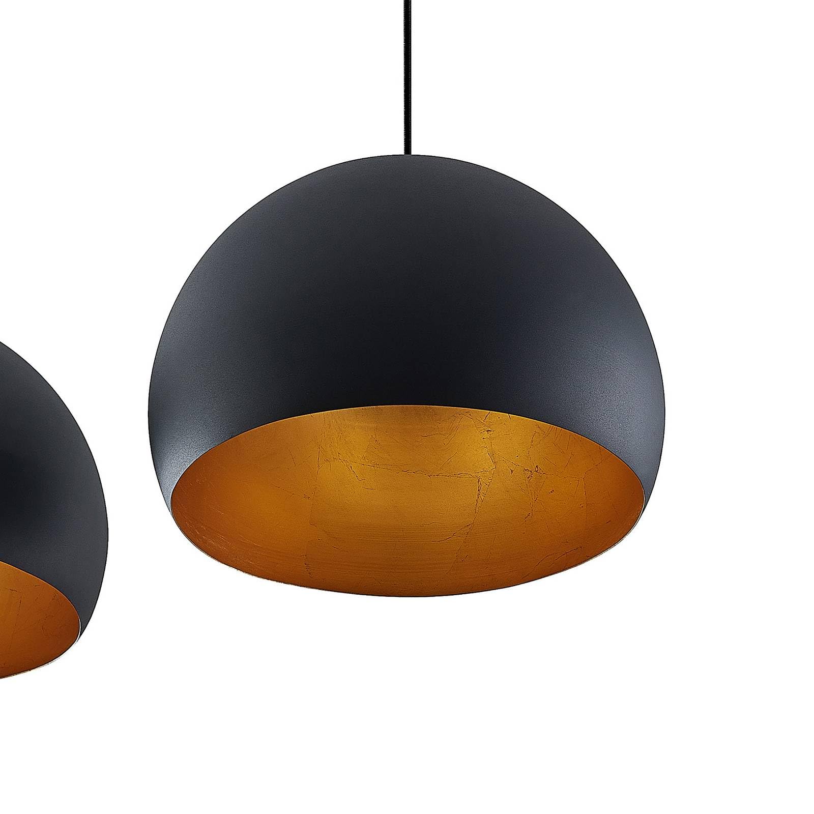 Lindby Esstisch Pendelleuchte schwarz gold Metall, Hängeleuchte Esszimmer 3x E27 ohne Leuchtmittel Hängelampe Wohnzimmer Pendellampe Esszimmerlampe