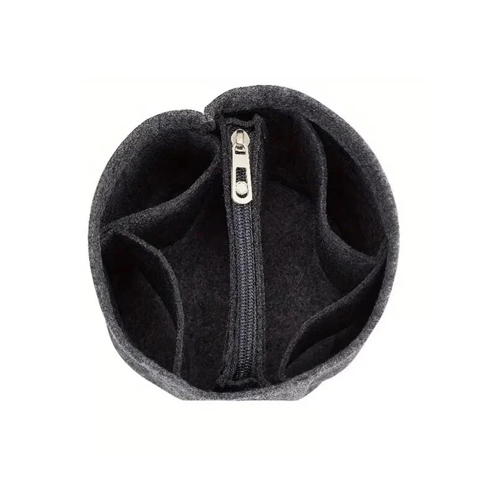 Organizador de bolso tela fieltro, bolsa inserción, organizador portátil, cilíndrica multifuncional, accesorios, 2 uds para Bolso con Cremallera(Gray)