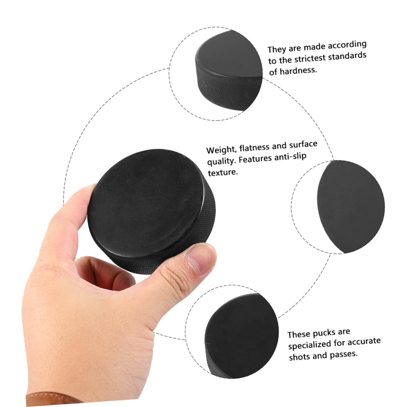 9pièces Palets De Hockey sur Glace Noirs Pucks Officiels pour Entraînement Et Compétitions Pratique sur Glace Ou Extérieur