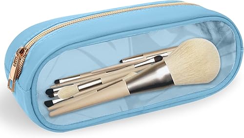 Miniatura 9 de izuzta Mini bolso de maquillaje de nylon pequeño bolso lindo Preppy cosmético cremallera bolsa, Púrpura