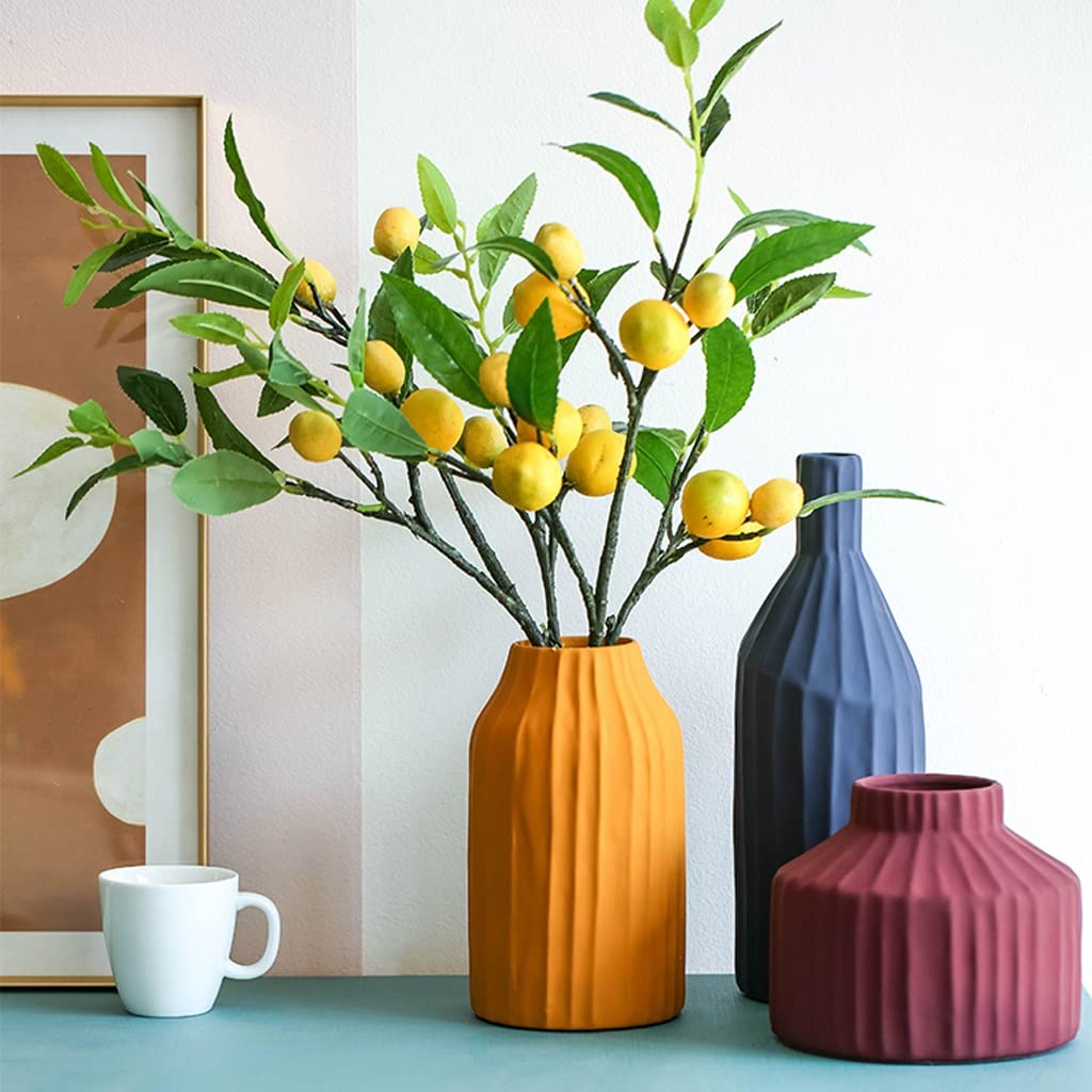 Wazy dekoracji salon wazon wazon ceramiczny matowy suchy kwiat dekoracja stołowa stół dzienna dekoracja Umeblowanie (Size : E)