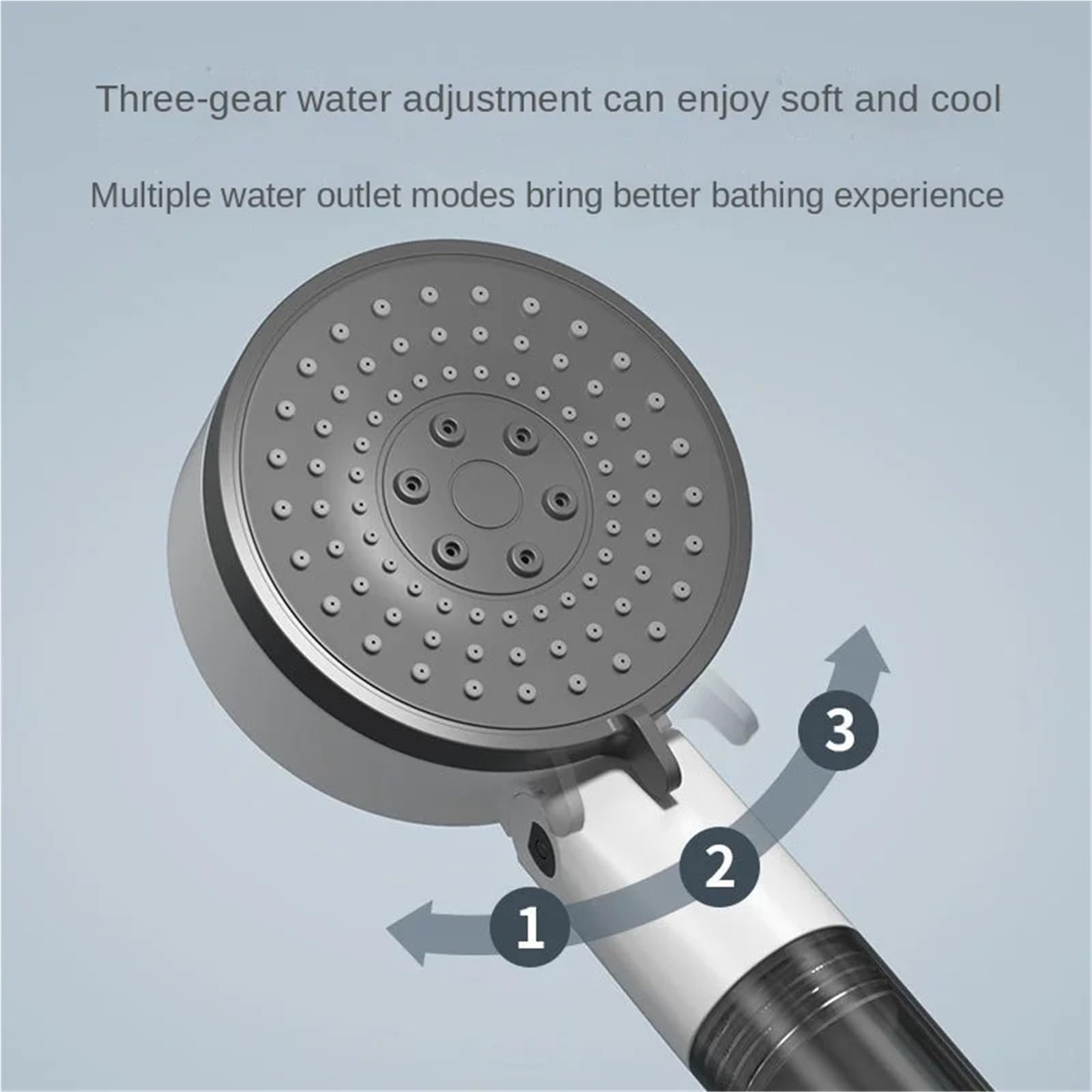 Cabezal De Ducha Cabezal de ducha que mejora la piel, juego lluvia y parada agua con un clic, cabezal mano Para BañO En Casa(Deep gray)