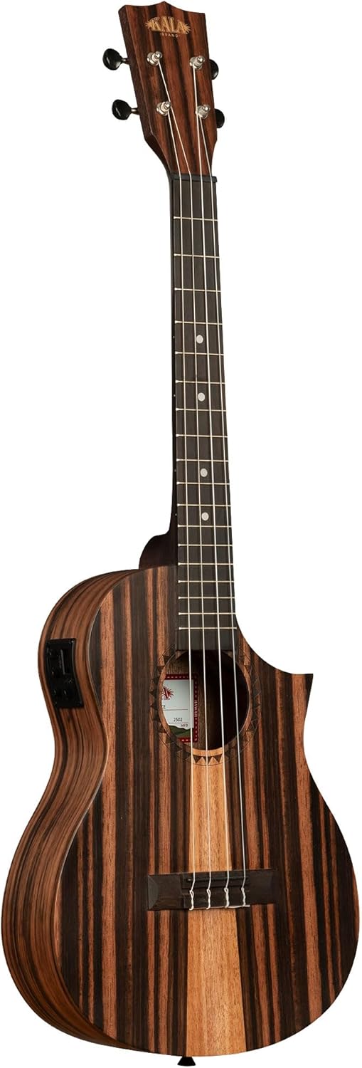 Kala Amara Tri-Top Baritone Ukulele with Cutaway & EQ - for Adults and Teens, Deep Tone, Electric-Acoustic, Wooden 4-string ukulele, Stage Ready