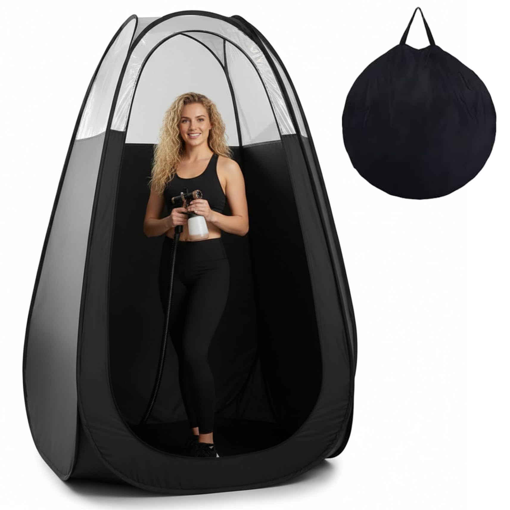 Tente de Bronzage, Tente de Bronzage par pulvérisation, Cabine instantanée Portable avec Sac Transport pour Douche et Change en Plein air, 47 x 47 x 75 Pouces, Cabine par p