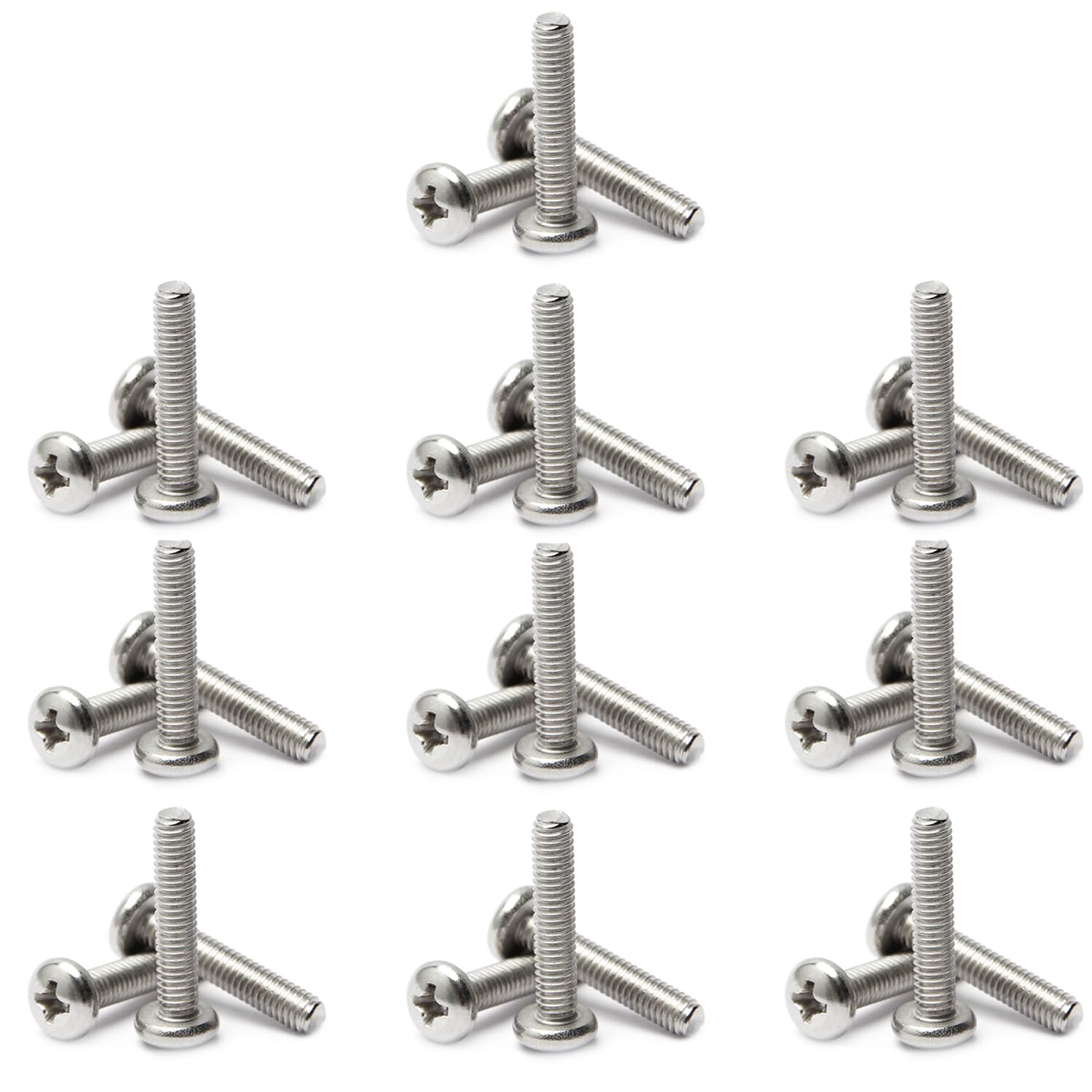 M4 Machine Screws - 30 Pack Stainless Steel -9
