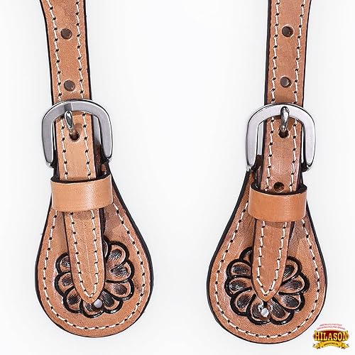 Miniatura 3 de HILASON Par de correas de vaquero de cuero occidental