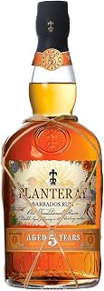 Planteray Rum Réserve 5 Ans, 700ml, Ideale per Cocktail e Mai Tai, Note Agrodolci e Tostate, Rum Scuro Artigianale delle Barbados, Invecchiato 5 Anni fra i Caraibi e la Francia, Idea Regalo, 40% Vol.