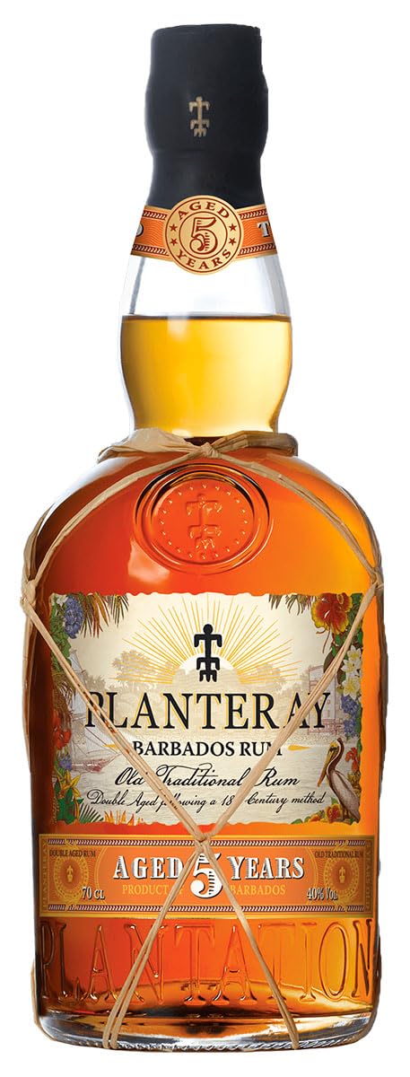 Planteray(Formerly Plantation Rum) 5-Year-Old Barbados Rum – Double-Aged, Smooth & Balanced with Notes of Tropical Fruits, Vanilla & Caramel – Great for Cocktails & Neat - 70cl, 40 percent ABV
