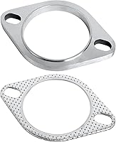 Vista 2 de Kit de conexión de brida de escape de PALOZO en acero inoxidable, 2 pernos de 3 pulgadas/76 mm de brida de escape y junta con pernos y tuercas