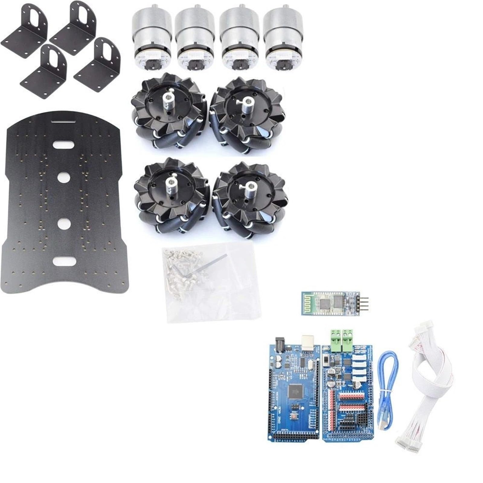 Ładunek 15KG PS2 RC Mecanum koło Robot zestaw podwozia samochodu z silnikiem enkodera 12V dla Arduino Mega2560 DIY macierzystych zabawka(BLUE)