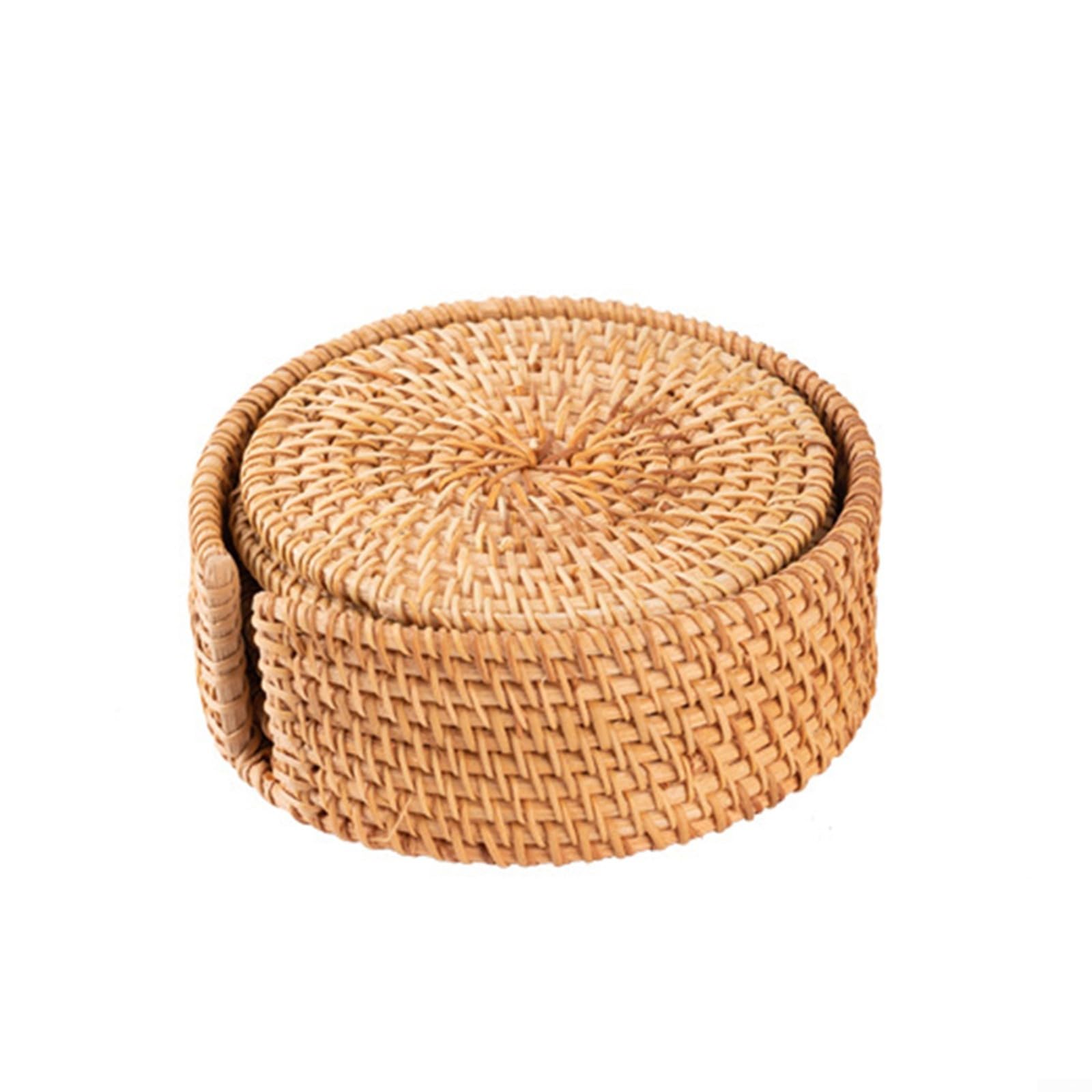 Rotan Onderzetter met Schelpen - Whitewash - Nala Living