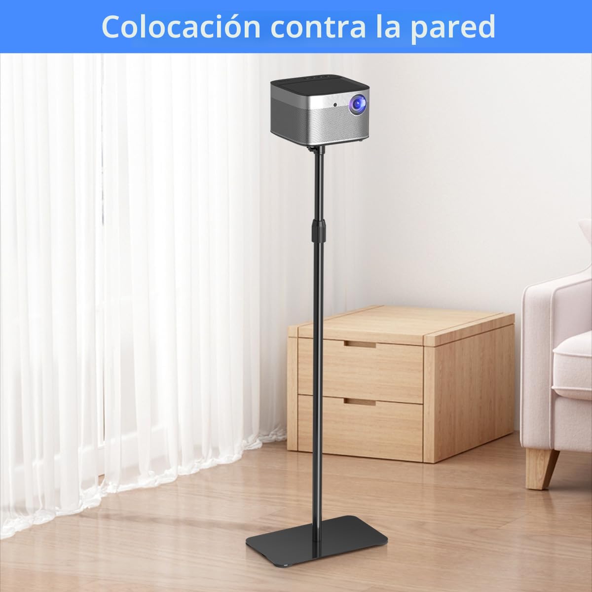 suptek Soporte Proyector de Metal, Giratorio 360°, Altura Ajustable de 101 a 138 cm, Soporte para Mini Proyector, Compatible con Cámara DVR de Video Vlog para Hogar y Oficina, PR001F