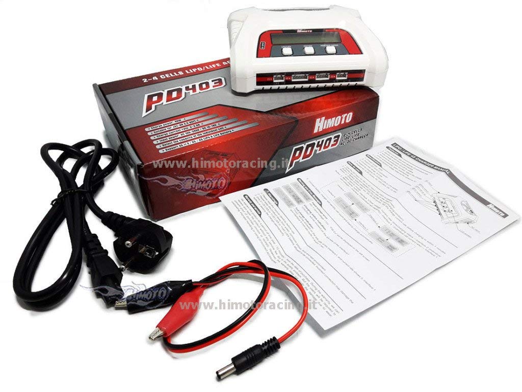 HIMOTO Caricabatteria Professionale con bilanciatore di Celle Lipo Life PD403 2-3-4 Celle 220V – 12V