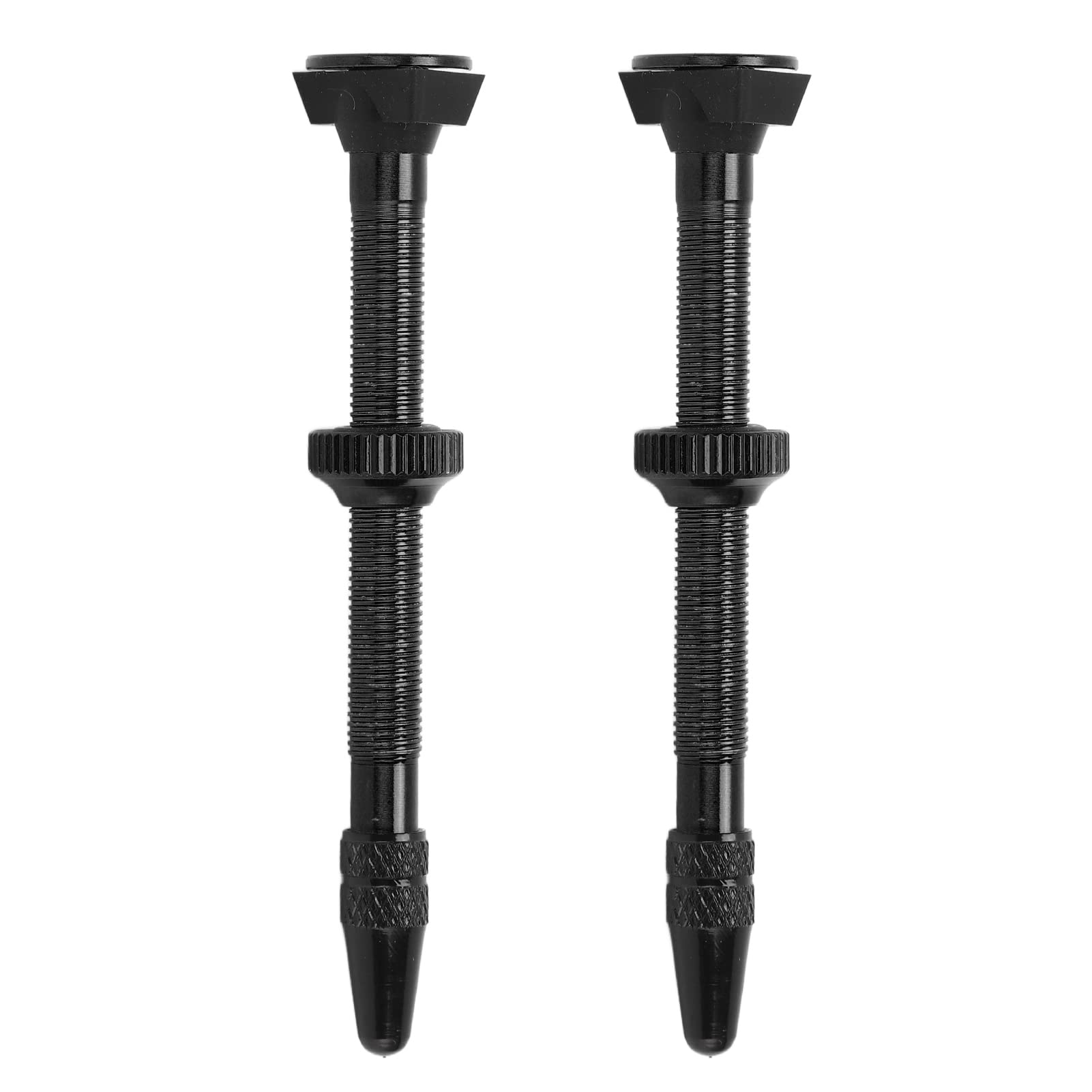 Tubeless Presta Valve Stem Kit, 2 Pcs 60mm Bike Tubeless Presta Valve Stem, Lightweight Alloy No Leak Bike Valve Stem for Mountain Road Bike (Black)
