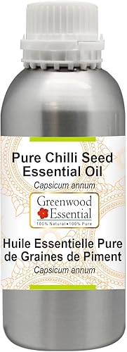 Greenwood Essential Aceite esencial de semilla de chile puro (Capsicum annum) destilado al vapor 10.1 fl oz (10.1 oz)