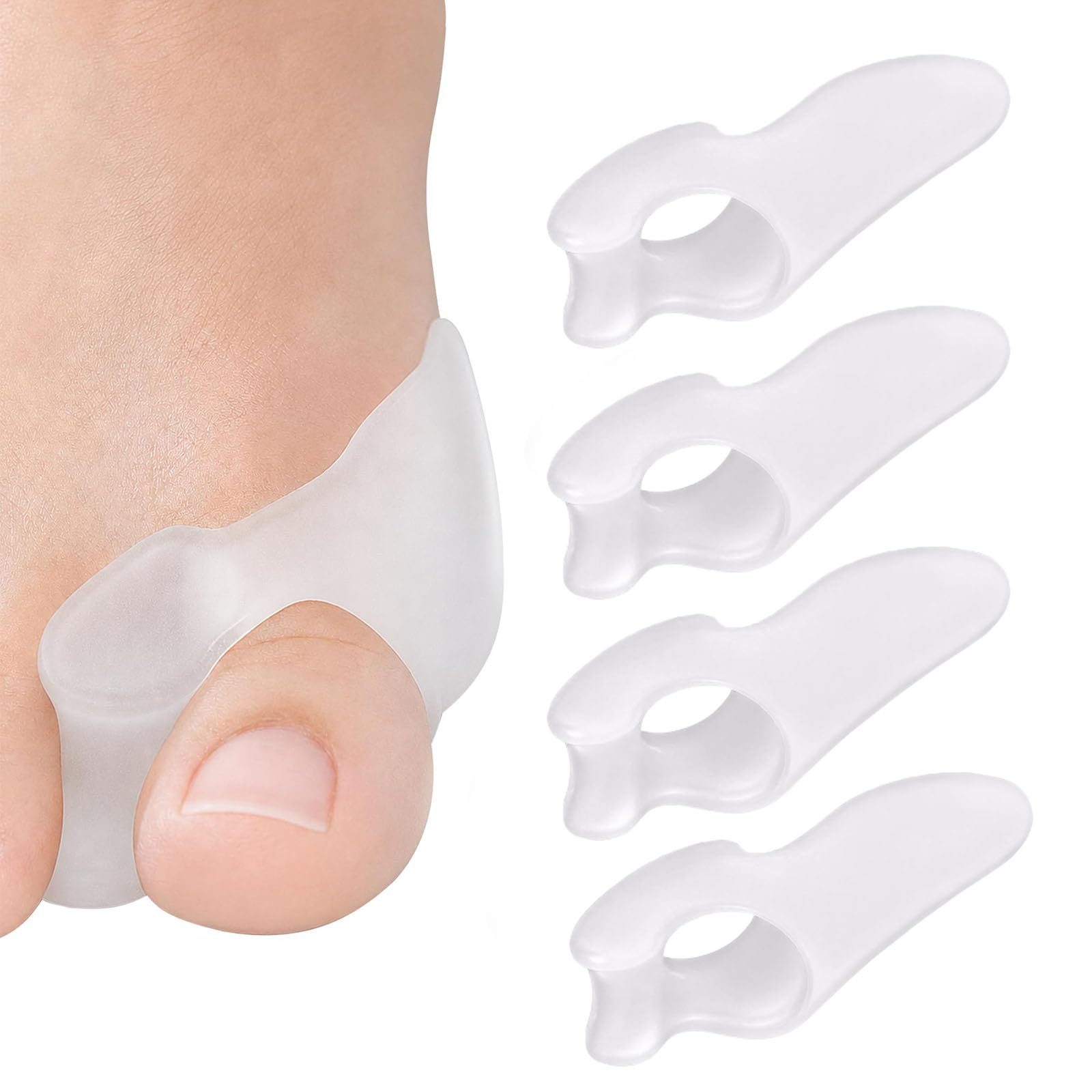 Set Of Four,Toe Separator, Silicone Leg Thumb Straightener For Women Men, Cushioning Protectors for Overlapping Toes, Comfort Fit Inside Closed Shoes-image-7