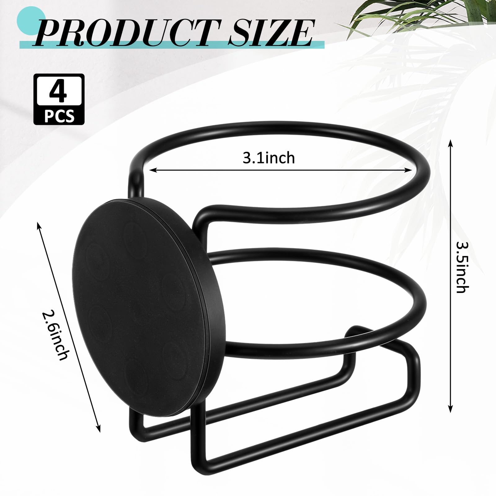Treela 4 Pcs Magnetic Cup Holder Heavy Duty Portable Cup Holder Magnetic Drink Accessories for Treadmill Tractor Mower Truck Bus Refrigerator on Metal Surface