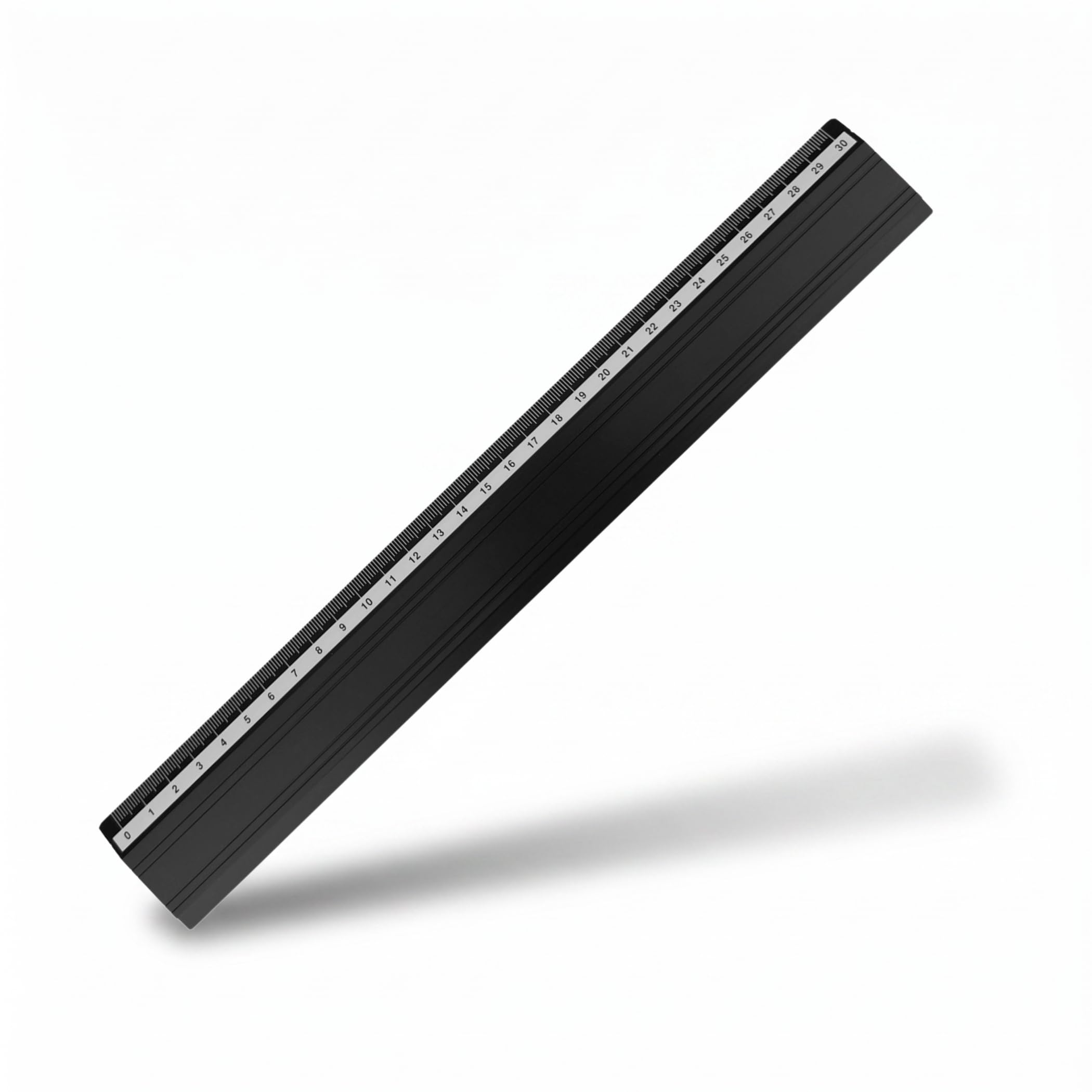 D.RECT 30cm Aluminium Ruler | School Office Home | Black