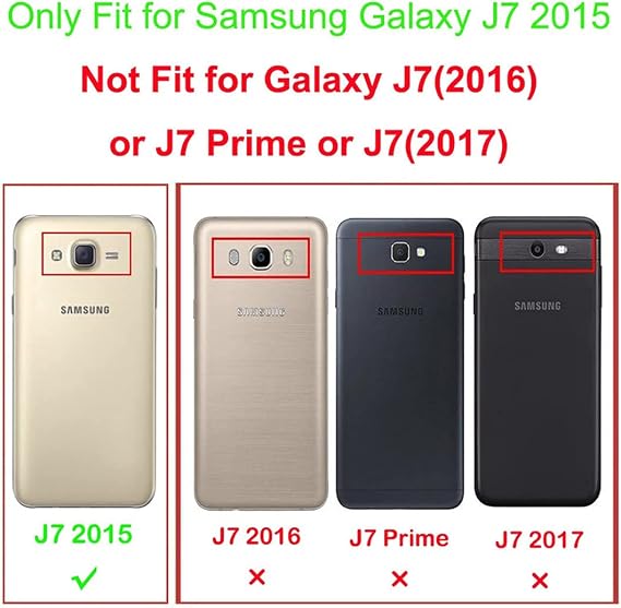 Jeylly Galaxy J7 Case with Stand, Black