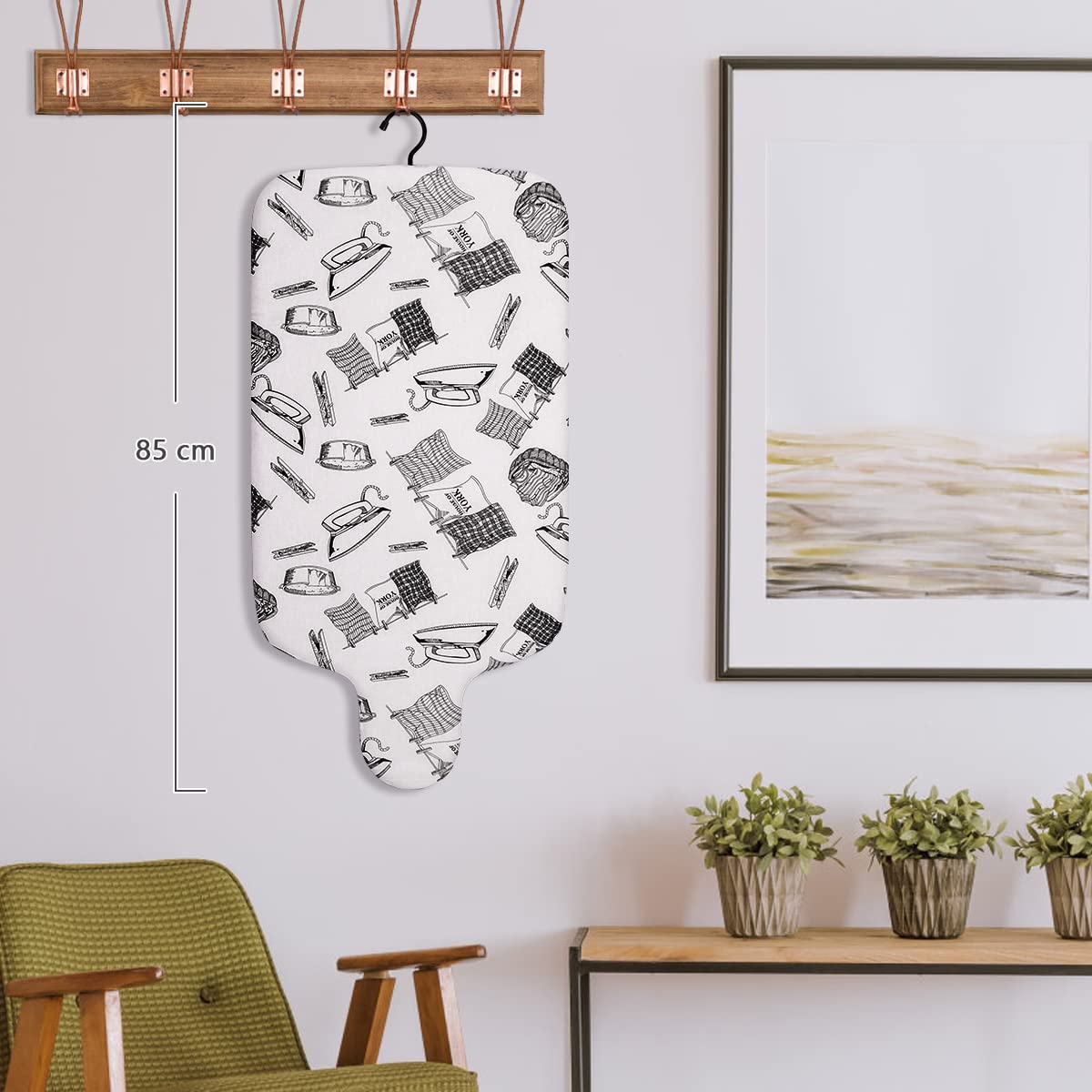 Duwee Table à Repasser,Petite Planche à Repasser avec Housse 100% Coton,Pieds Pliants et Compact,Idéal pour Voyage, Caravanes et Appartements,77×40cm