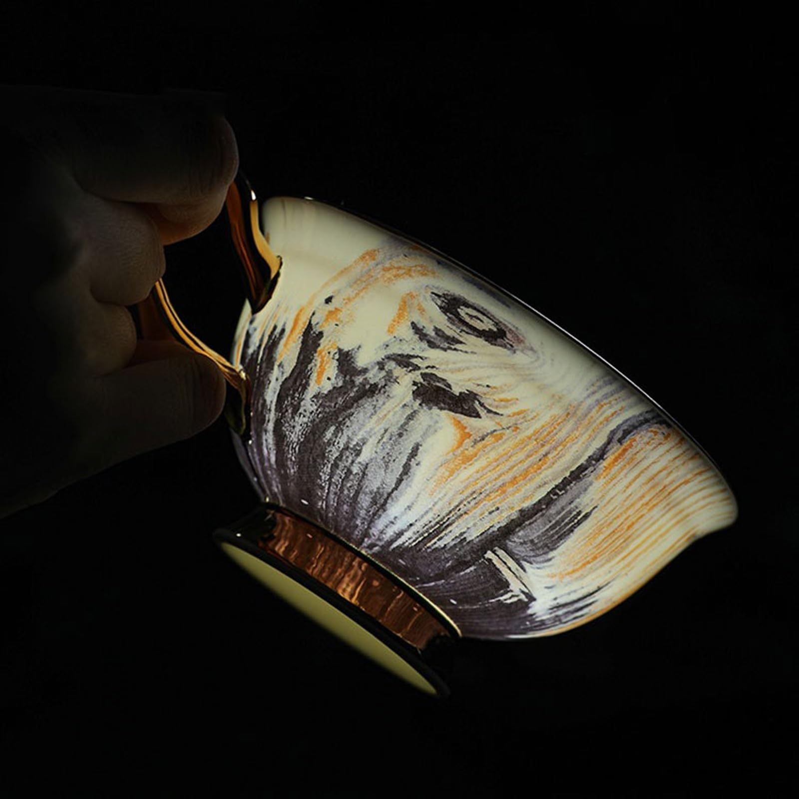 Tasse Tasses Ensemble de tasses et soucoupes en céramique luxe Art Light, à café porcelaine, thé britanniques l'après-midi